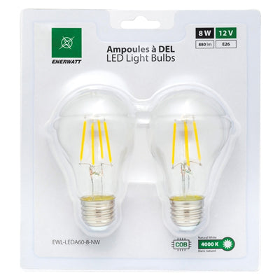 LED Light Bulbs 12V 8W Natural White - 2pk - I&M Electric