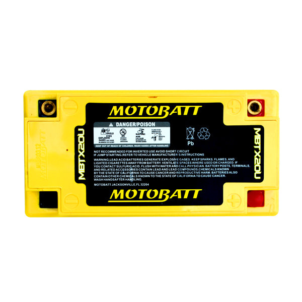 MBインターナショナル Motobatt Motorcycle Battery 12N163A ,B 12N164A 12N164B YTX20BS