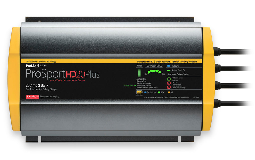 ProMariner ProSport 20 Plus 3 Bank - Heavy Duty Waterproof Battery Charger