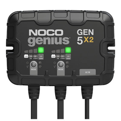 NOCO Genius GEN5X2  12V 2-Bank, 10-Amp On-Board Battery Charger